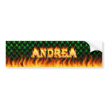 Andrea real fire and flames bumper sticker design