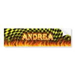 Andrea real fire and flames bumper sticker design