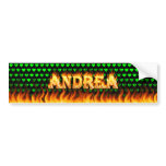 Andrea real fire and flames bumper sticker design