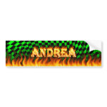 Andrea real fire and flames bumper sticker design