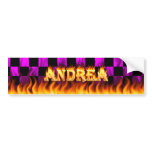 Andrea real fire and flames bumper sticker design