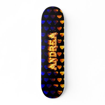 Andrea skateboard fire and flames design by skatersollie