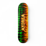Andrea skateboard fire and flames design