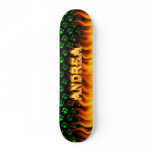 Andrea skateboard fire and flames design