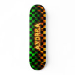 Andrea skateboard fire and flames design