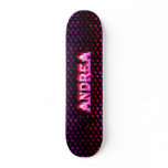 Andrea skateboard pink fire and flames design