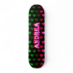 Andrea skateboard pink fire and flames design