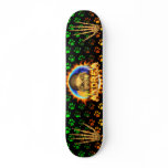 Andrea skull real fire and flames skateboard desig