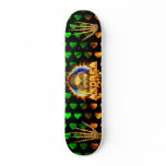 Andrea skull real fire and flames skateboard desig