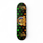 Andrea skull real fire and flames skateboard desig