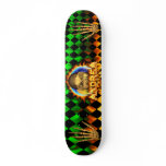 Andrea skull real fire and flames skateboard desig