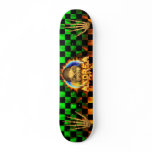 Andrea skull real fire and flames skateboard desig
