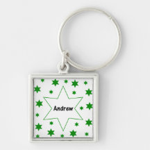 Andrew (green stars) keychain