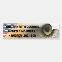 ANDREW JACKSON QUOTE COURAGE  W/ EYE OF THE EAGLE BUMPER STICKER