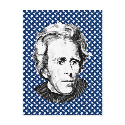 Andrew Jackson with Stars Background Postcard by militarycards