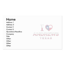 Andrews, Texas Business Card Templates