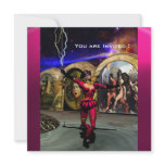 ANDROID BALLET,black red fuchsia Personalized Invitations