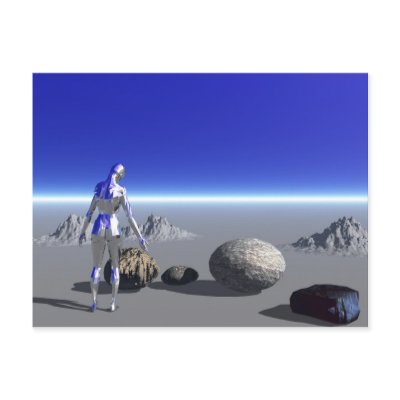 Android on the Blue Planet Postcard by Misticmedia