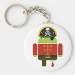 Android Pirate Crushing An Apple Key Chain