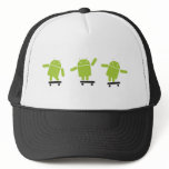 androids-skateboard trucker hat