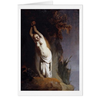 Andromeda Chained To Rock By Rembrandt Van Rijn Cards by artpaintings