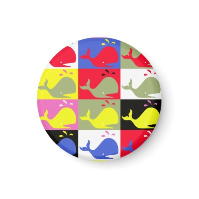 Andy Whale-Hole™_round Magnet by Artful_Animalz