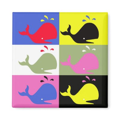 Andy Whale-Hole™_square Magnet by Artful_Animalz