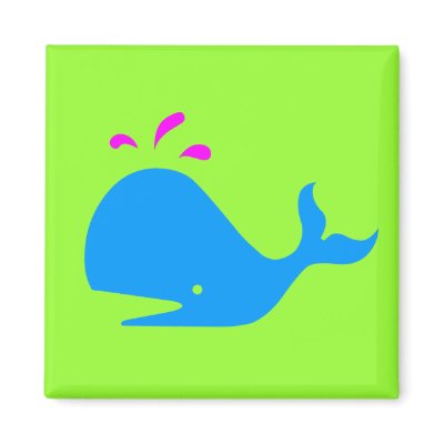 Andy Whale Singletons_aqua,magenta on green by Artful_Animalz