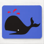 Andy Whale Singletons_black,red on blue Mouse Mat