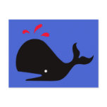 Andy Whale Singletons_black,red on blue Postcard