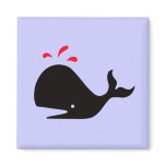 Andy Whale Singletons_black,red on lavender Refrigerator Magnet