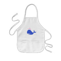Andy Whale Singletons_blue,pink on white Apron