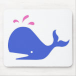 Andy Whale Singletons_blue,pink on white Mouse Mats