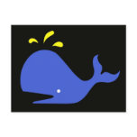 Andy Whale Singletons_blue,yellow on black Postcards