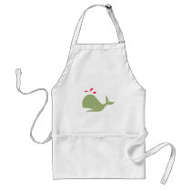 Andy Whale Singletons_green,red on white Apron