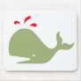 Andy Whale Singletons_green,red on white Mouse Mat