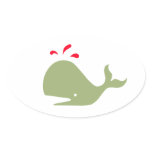 Andy Whale Singletons_green,red on white Stickers