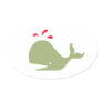 Andy Whale Singletons_green,red on white Stickers