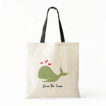 Andy Whale Singletons_green, red Save The Trees Canvas Bag