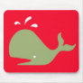 Andy Whale Singletons_green,white on red Mouse Mat