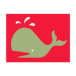 Andy Whale Singletons_green,white on red Postcard
