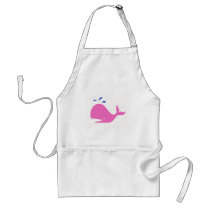 Andy Whale Singletons_pink,blue on white Aprons