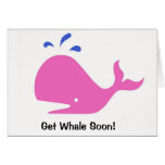 Andy Whale Singletons_pink,blue on white Greeting Cards