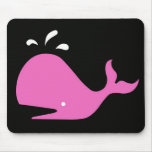 Andy Whale Singletons_pink,white on black Mouse Mat