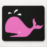 Andy Whale Singletons_pink,white on black Mouse Mat