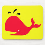 Andy Whale Singletons_red,black on yellow Mouse Mat