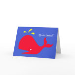 Andy Whale Singletons_red,yellow on blue greeting cards
