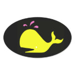 Andy Whale Singletons_yellow,pink on black Sticker