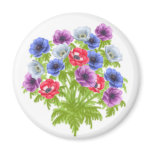 Anemone de Caen Garden Flowers Magnet