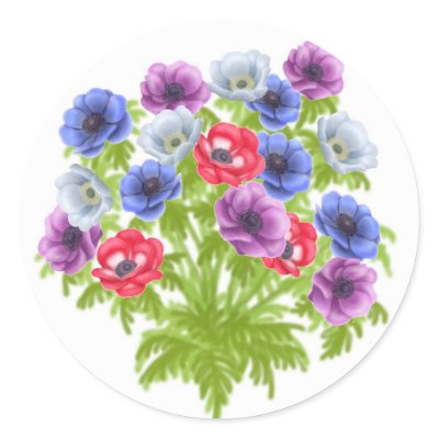 Anemone de Caen Garden Flowers Sticker by twopurringcats